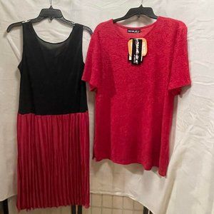 Vintage NWT Sharade of California 2 Piece Pink Pleated Dress Size 8